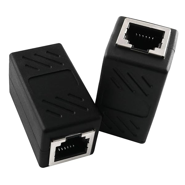 AXLIZER AXLIZER 2PCS RJ11 Inline Coupler - Female to Female Telephone Extension Adapter, Black