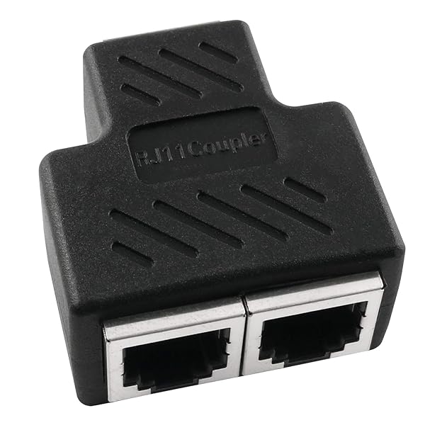 AXLIZER Telephone Splitter 1 to 2 RJ11 6P4C Wall Jack Plug Adapter for Telephone Line Connection
