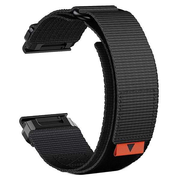 Abanen Abanen Rugged Nylon Quick Fit 22mm Watch Bands for Garmin Fenix 7/6/5 & Forerunner 955/965 - Adjustable Ballistic Nylon (Black)