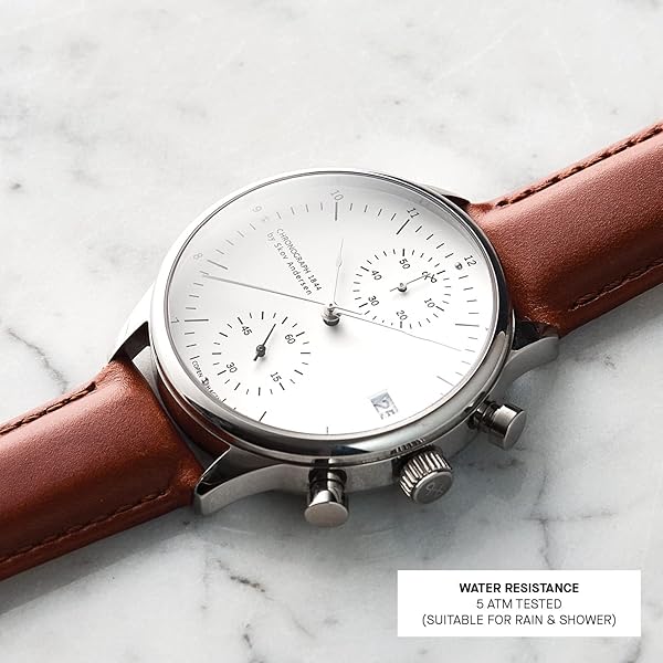 Vintage 1844 Chronograph Men's Watch: Stylish Stainless Steel Analog Timepiece in Steel/White - Image 4