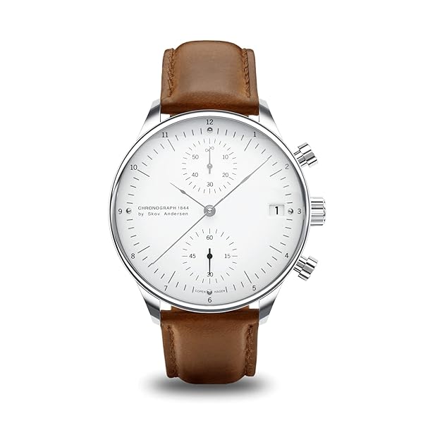 Vintage 1844 Chronograph Men's Watch: Stylish Stainless Steel Analog Timepiece in Steel/White - Image 2