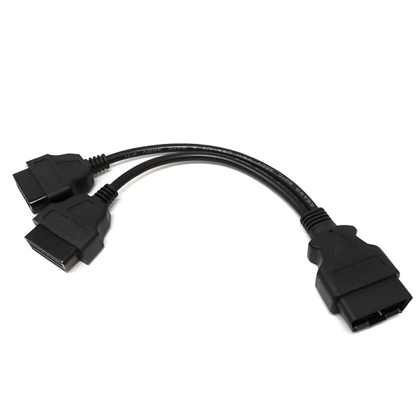 AccuGPS OBD2 Splitter Y Cable - 16-Pin Male to Dual Female Adapter with Durable 24AWG Wiring for Reliable Connections