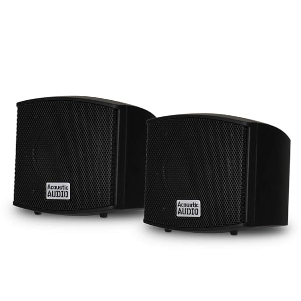 Acoustic Audio AA321B Indoor Speakers - 400W Black Bookshelf Pair for Superior Sound