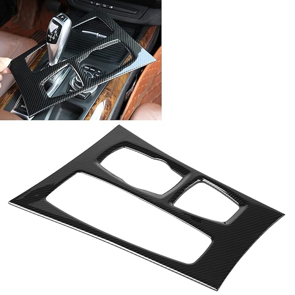 Acouto Carbon Fiber Gear Shift Panel Cover for BMW X5 E70 & X6 E71 (2010-2013) - Stylish Interior Trim Upgrade