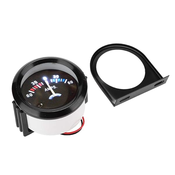 Acouto 12V 2 Inch Car Ammeter Voltmeter 60 Amp Gauge for Motorcycle Vehicle Tractor Modification