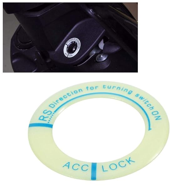 Universal Luminous Ignition Switch Decoration Ring for Cars & Motorcycles - Blue Key Hole Cover Trim - Image 2