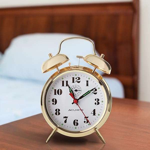 Buy AcuRite 15605 Vintage Twin Bell Alarm Clock - Classic Design & Reliable Performance - Image 5