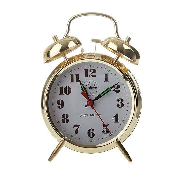 Buy AcuRite 15605 Vintage Twin Bell Alarm Clock - Classic Design & Reliable Performance