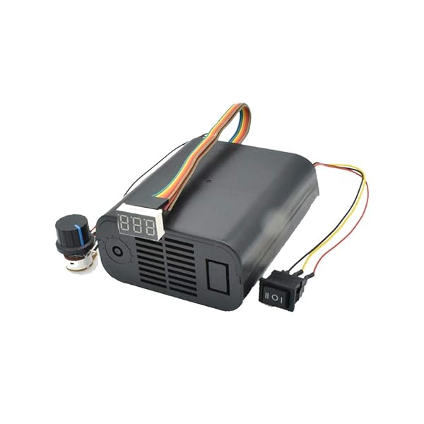 Acxico 1Pcs PWM DC Motor Speed Controller 10-55V 60A with LED Display & Reversible Switch - Ideal for Brushless Fans
