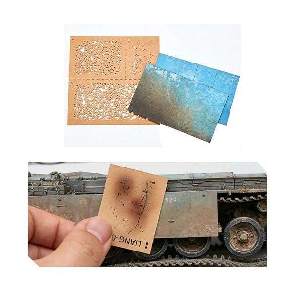 Acxico DIY Weathering Airbrush Stencils for 1/35, 1/48, 1/72 Scale Models - Perfect Decoration Tools - Image 2