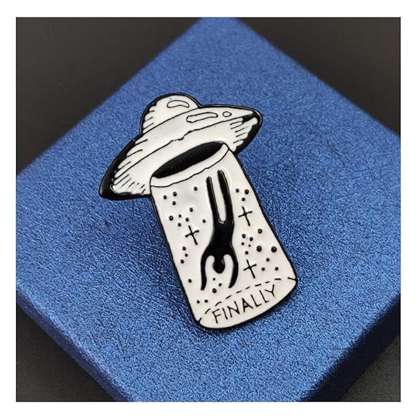 Acxico 2Pcs Alien UFO Enamel Pins - Creative Brooches for Hats, Bags & Shirts | Unique Decor Accessories - Image 4