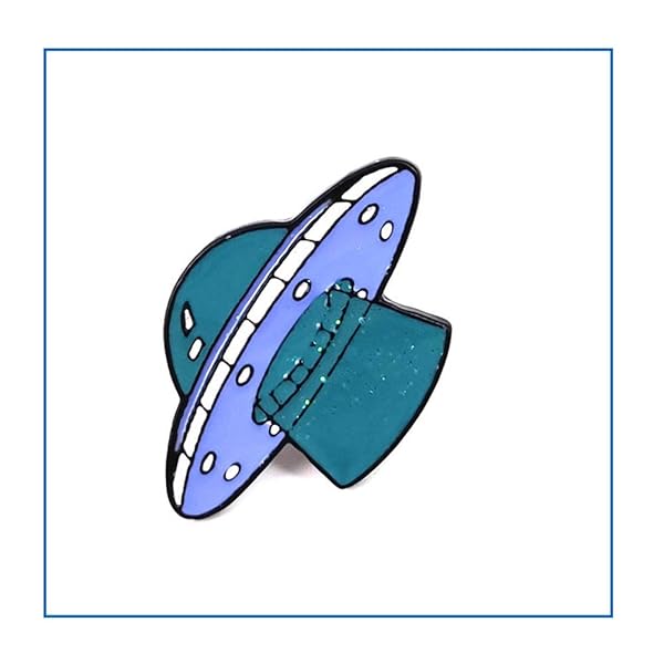 Acxico 2Pcs Alien UFO Enamel Pins - Creative Brooches for Hats, Bags & Shirts | Unique Decor Accessories - Image 5