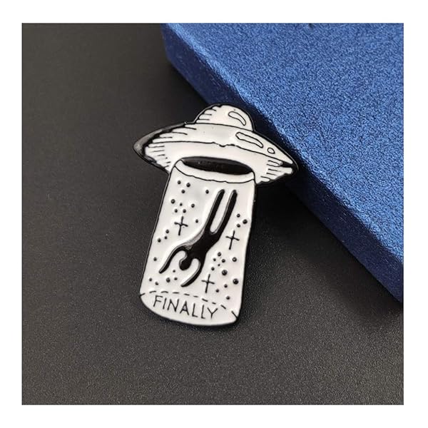 Acxico 2Pcs Alien UFO Enamel Pins - Creative Brooches for Hats, Bags & Shirts | Unique Decor Accessories - Image 6