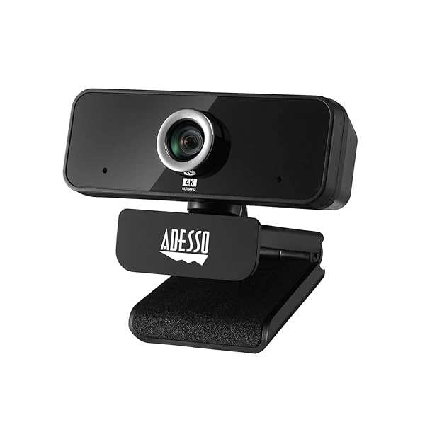 Adesso Adesso 4K HDR USB Webcam CyberTrack 6S: Adjustable Angle, Noise-Canceling Mic for PC & Laptop