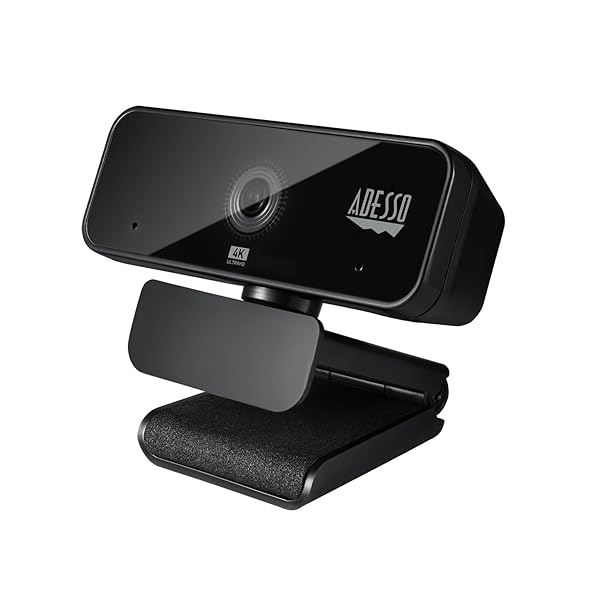 Adesso Adesso Cybertrack H6 4K Webcam: Ultra HD, Dual Microphone & Privacy Shutter - Perfect for Streaming & Video Calls