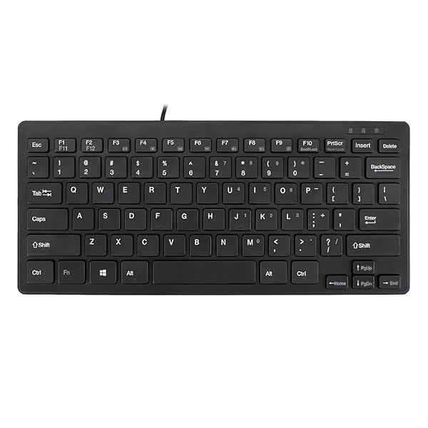 Adesso Adesso Natural Ergonomic AKB-111UB SlimTouch Mini Keyboard Black for Comfortable Typing and Space Saving Design