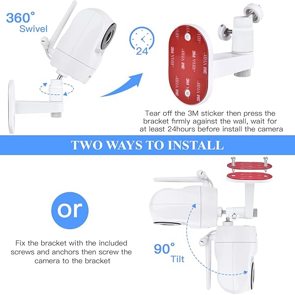Adjustable Baby Monitor Wall Mount for VTech VM901 VM924 VM923 VM928, Full-Range View and Easy Installation Without Drilling - Image 5