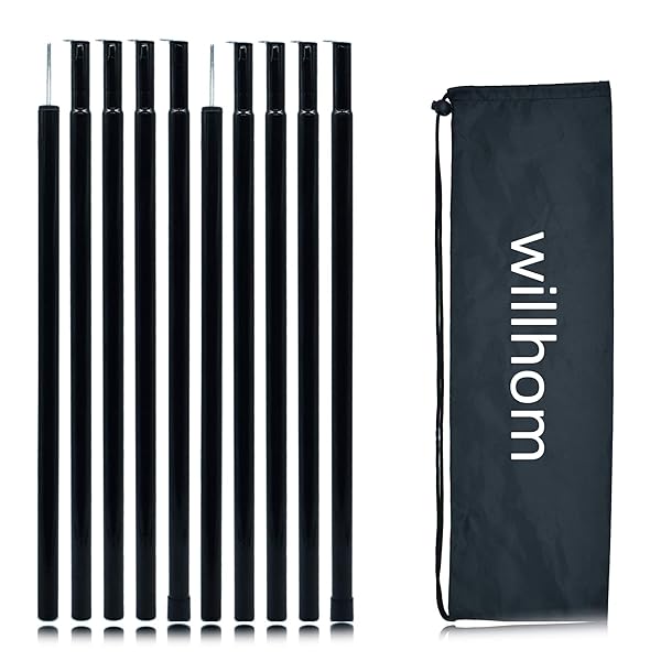 Adjustable Tent Poles: Lightweight Steel Rods for Camping Tarps & Canopies - Perfect for Backpacking & Outdoor Adventures
