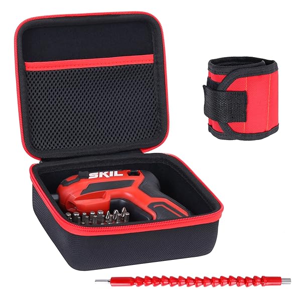 Aenllosi Hard Carrying Case Compatible with SKIL Rechargeable 4V Cordless Screwdriver with Magnetic Wristband and Flex Hex Shaft (for SD561801)?Case