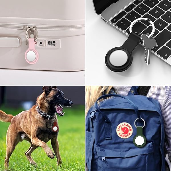 Pink Silicone AirTag Keyring Case with Hook - Anti-Lost, Shock Resistant for Keys, Bags, Luggage & Pets - Image 10