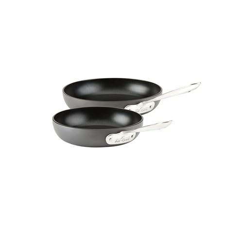 All-Clad HA1 Non-Stick Fry Pan Set: 8 & 10 Inch Induction Safe, Oven Safe, Dishwasher Safe Cookware