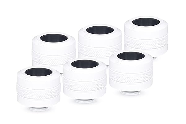 Alphacool 17484 Eiszapfen PRO 16mm HardTube Fitting G1/4 - White Sixpack for Optimal Cooling