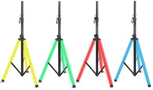 Alphasonik Alphasonik 6ft Adjustable DJ Speaker Stand with LED Lights - Heavy Duty Steel, Lightweight & Safe