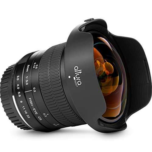 Altura Photo 8mm f/3.0 Fisheye Lens for Canon EOS 90D, 80D, Rebel T8i & More - Professional Wide Angle Photography