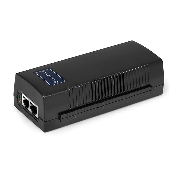 Amcrest Amcrest Active Gigabit PoE Injector Adapter IEEE 802.3 Compliant Up to 100 Meters FSE801G for Fast Network Connectivity