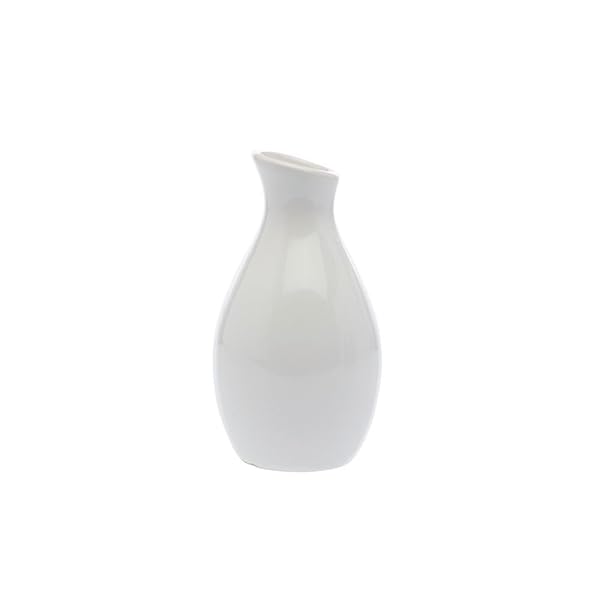 "Buy American METALCRAFT BVJGG4 3-7/8" High White Ceramic Jug Vase - Perfect Home Decor Accent"