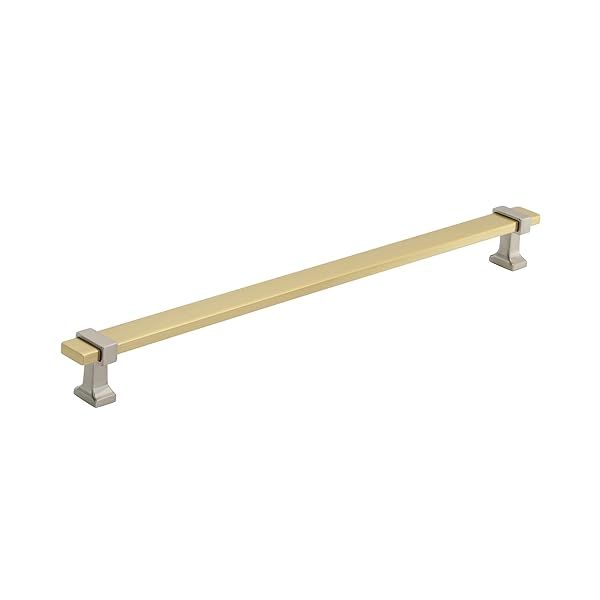 Amerock "Amerock Overton Cabinet Pull - Brushed Gold/Satin Nickel, 11-5/16" Center, 1 Pack - Stylish Drawer Handle & Hardware"