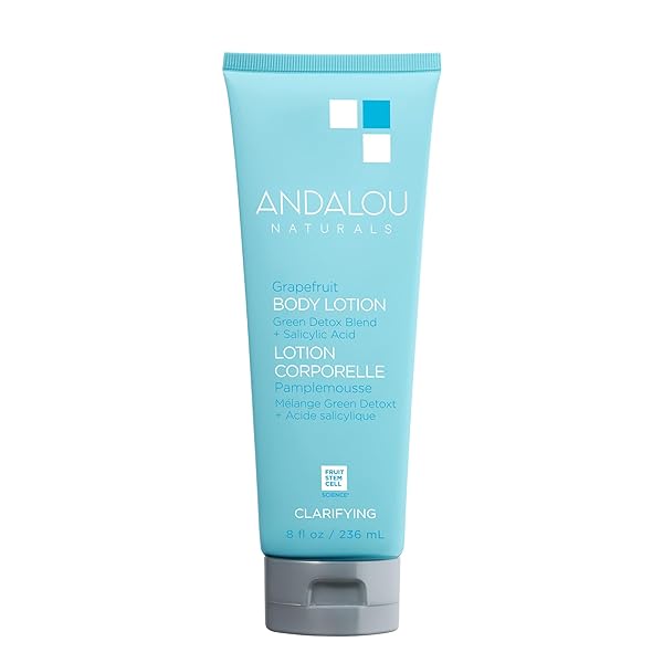 Andalou Naturals Andalou Naturals Grapefruit Body Lotion: Lightweight Exfoliating Moisturizer for Back Acne & Blemishes with Salicylic Acid & Tea Tree