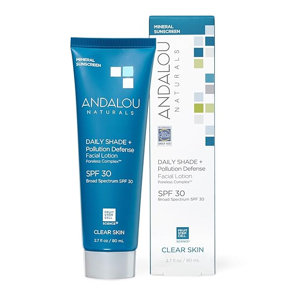 Andalou Naturals Andalou Naturals Daily Shade SPF 30 Sunscreen: Zinc Oxide, Matte Finish, Pore Minimizer - Lightweight Face Lotion