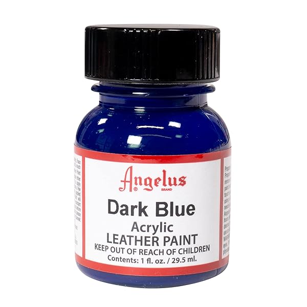Angelus Acrylic Leather Paint 1 oz - Dark Blue for Vibrant Leather Crafting & Customization