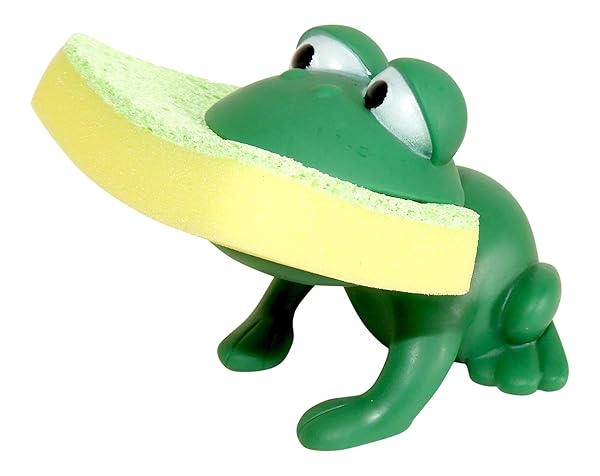 Animal Shape Kitchen Sponge Holder Green Frog Novelty Design Fun and Functional Kitchen Accessory