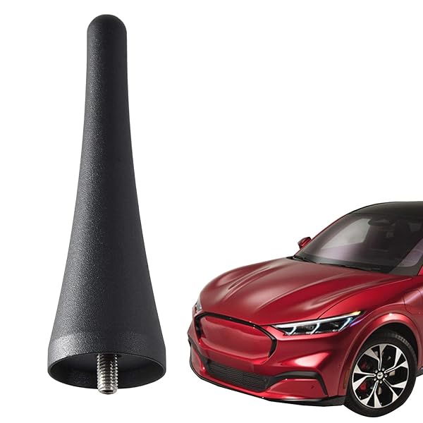 Anina Antenna Mast Replacement 3.8 Inch for Ford Mustang Transit Lincoln MKZ AM FM Radio Stubby Aerial Black Aluminum Car Wash Proof