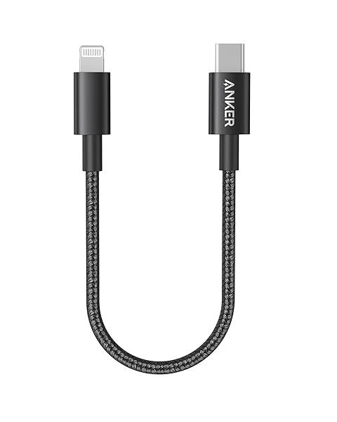 Anker 331 Nylon USB-C to Lightning Cable (1ft) - Fast Charging for iPhone 13/12/11, MFi Certified, Power Delivery, Black