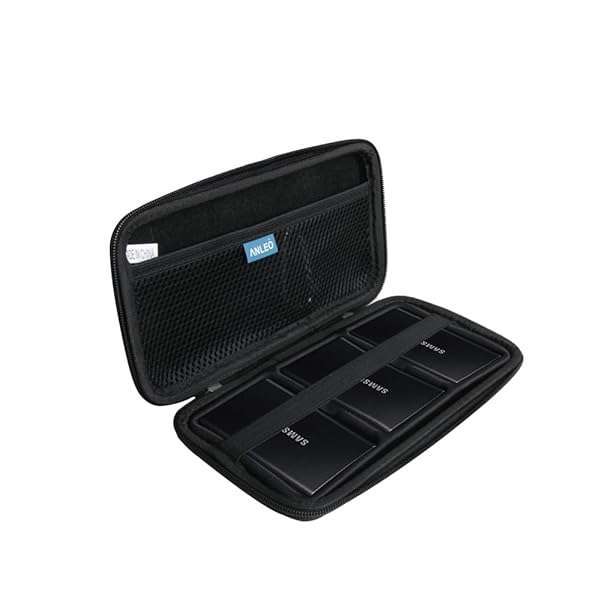 Anleo Hard Travel Case for Samsung T7/T7 Touch SSD - Protect Your 1TB, 2TB, 500GB USB 3.2 Drive (Black)
