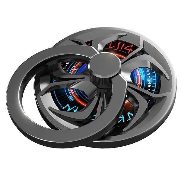 ebulous Anti-Anxiety Finger Ring Stand, ebulous 360° Rotation Spinner Mobile Cell Phone Ring Stand Holder with Grip Kickstand Universal for iPhone/iPad/Samsung Note/Tablets etc (Red)