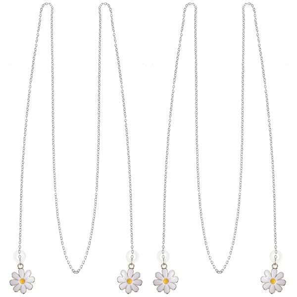 Anti-Lost Earbuds Strap Necklace - 2 PCS Daisy Flower Lanyard for Wireless Earbuds Holder & Earphone Chain