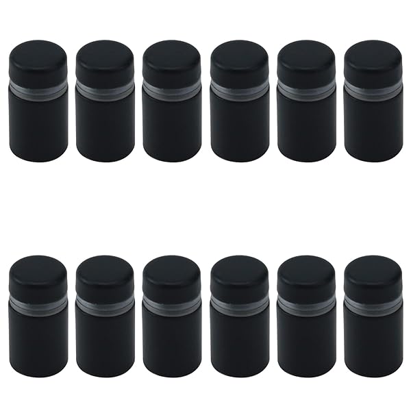 Antrader 12 Pack Stainless Steel Glass Standoff Wall Mount Holder Matte Black Sign Mounting Hardware 1/2 x 3/4 Inch