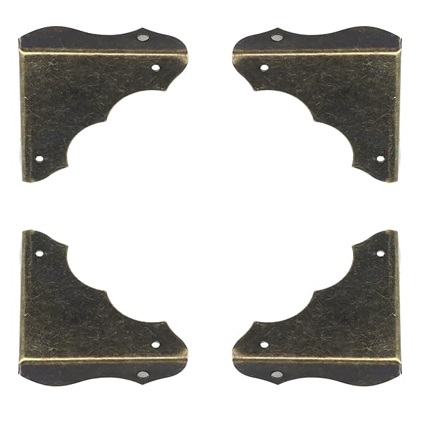 Antrader 24-Pack Metal Corner Guards for Cabinets and Gift Boxes Decorative Edge Covers Bronze Tone 1.5 x 1.5 x 0.35 Inches - Image 3
