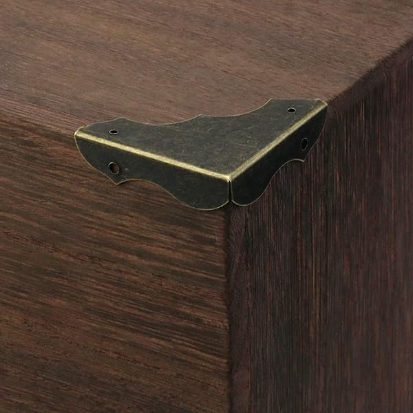 Antrader 24-Pack Metal Corner Guards for Cabinets and Gift Boxes Decorative Edge Covers Bronze Tone 1.5 x 1.5 x 0.35 Inches - Image 4