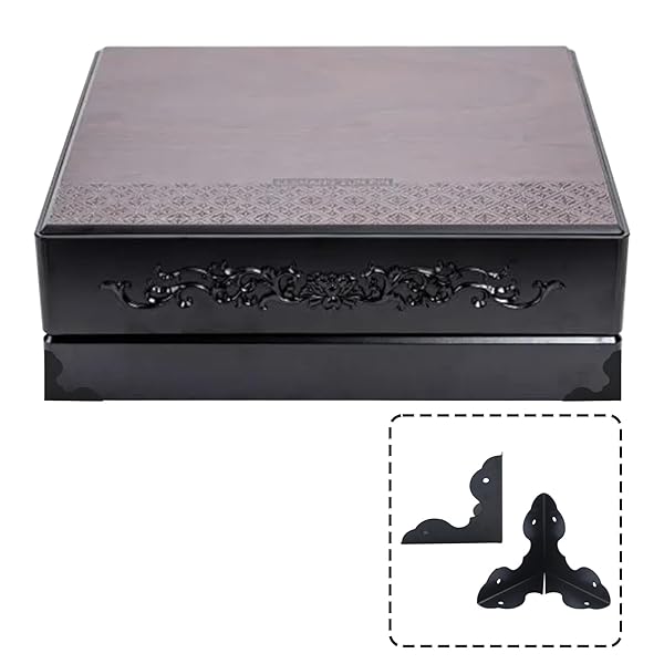 Antrader 24Pcs Triangle Metal Cabinet Corner Protectors Black Edge Safety Guards for Furniture Decor 1-1/4 x 1-1/4 - Image 4