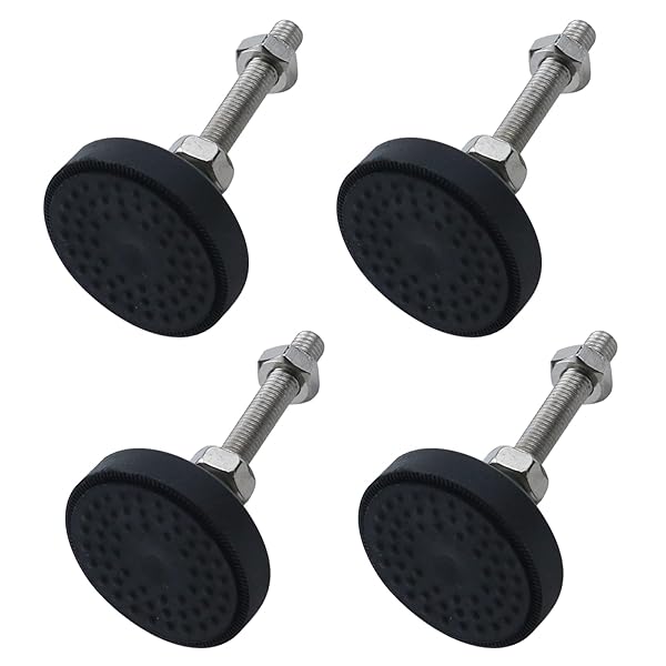 Antrader 4Pcs M8 Adjustable Foot Cups Reinforced Nylon Base 50mm Diameter Articulated Furniture Legs 84mm Leveling Feet