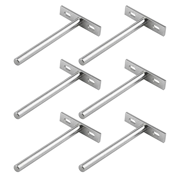 Antrader 6PCS 5 Inch Floating Shelf Brackets Heavy Duty Hidden Wall Support for Floating Shelves