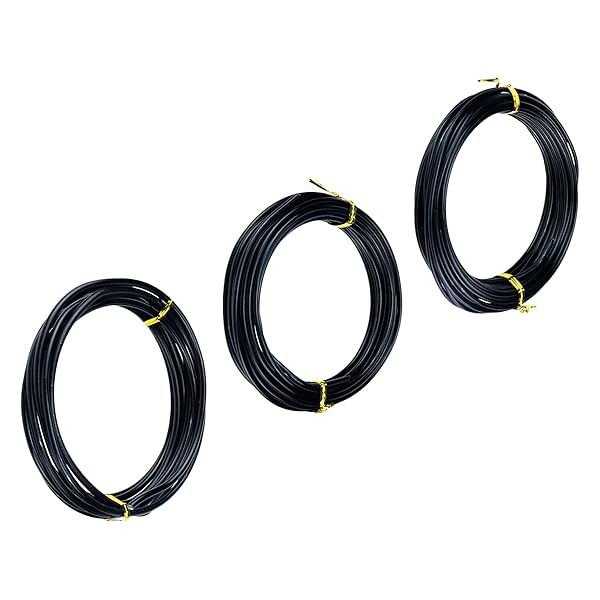 Antrader Bonsai Training Wire Set,Anodized Aluminum Wire 2.5mm 3.0mm 4.0mm Training Wire for Bonsai Trees,3 Sizes 100g,Black