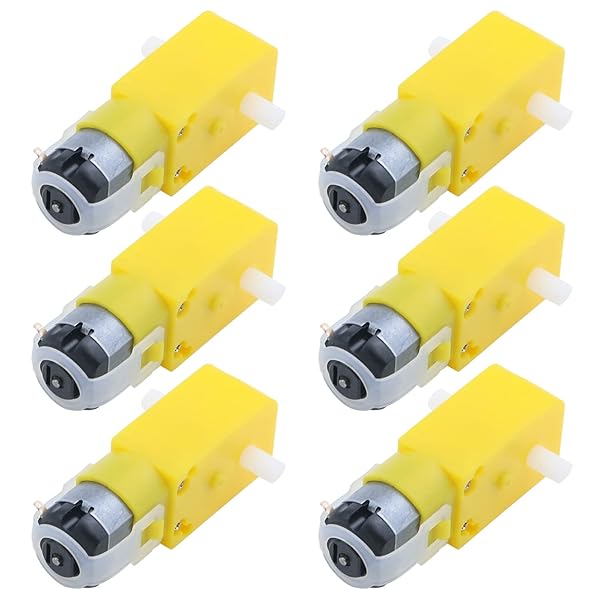 Antrader Antrader Gear Motor Dual Shaft 3-6V TT Motor for Smart Car Robot Pack of 6 I Shape High Performance and Durable