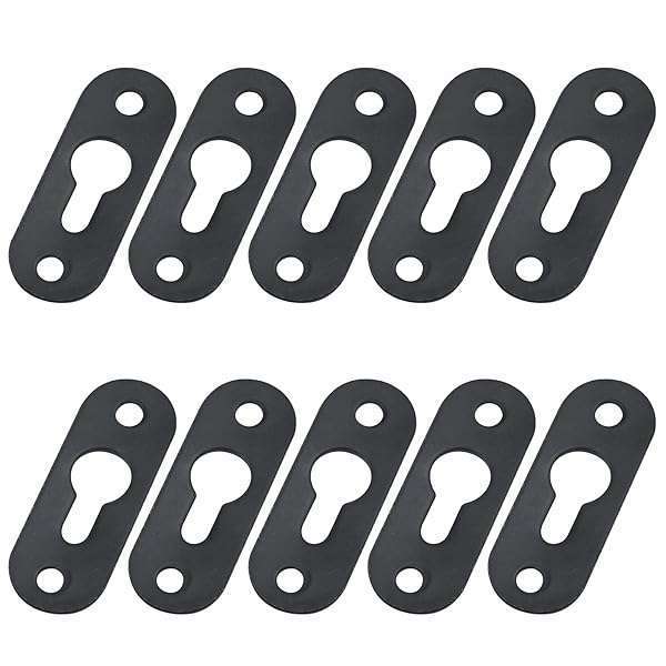 "Antrader Heavy Duty Keyhole Hangers - 10 Pack Single Hole Hanging Plates for Frames & Mirrors, Black 1.8" x 0.65""