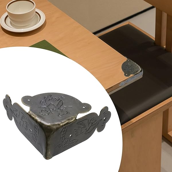 Antrader Iron Decorative Corner Protector Antique Box Edge Safety Guard Desk Edge Cover Bronze Tone Pack of 16 2.6 x 2.6 x 1.1 Inches - Image 4